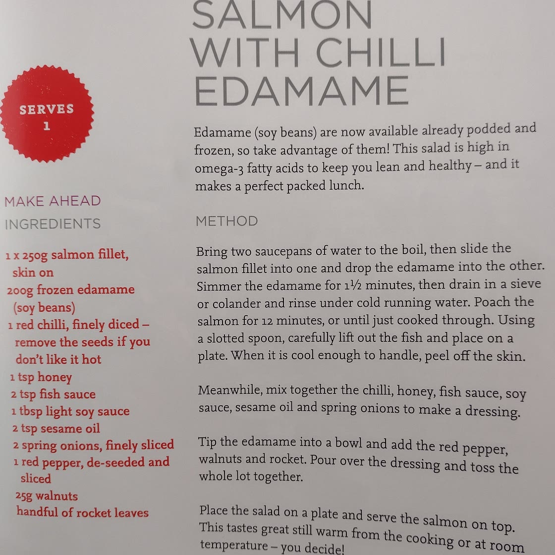 Salmon with chilli & edamame