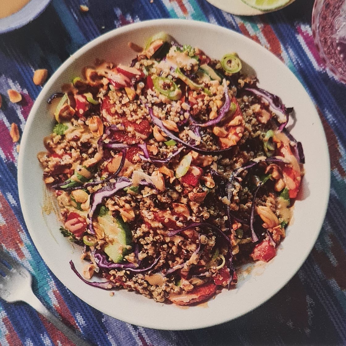 Thai Rainbow Quinoa, Peanut Sauce