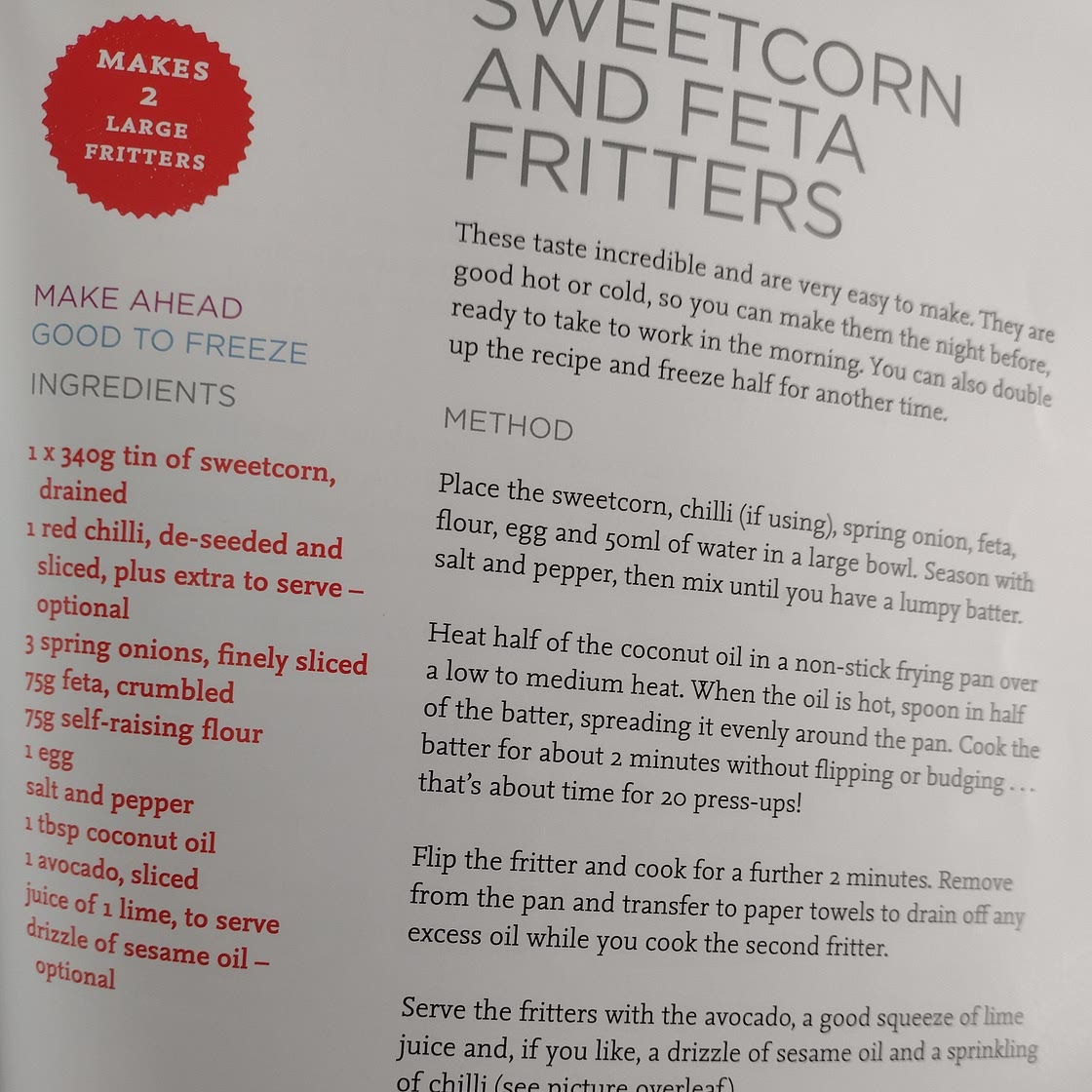 Sweetcorn & feta fritta