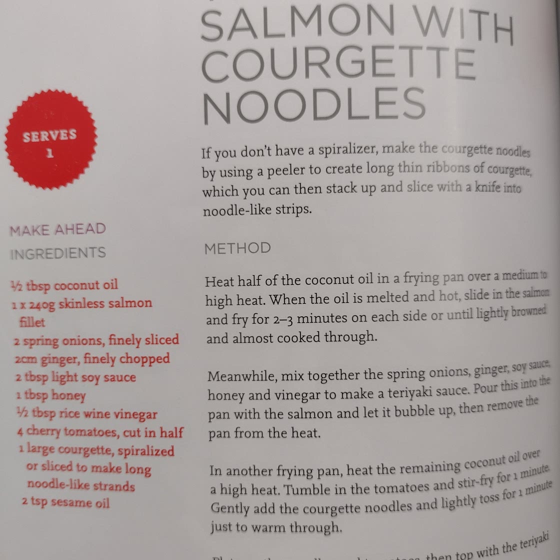 Salmon, courgette & noodles