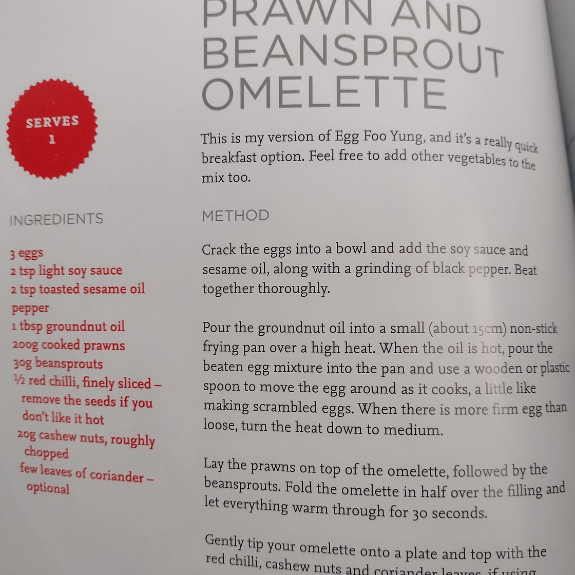 Prawn & beansprout omelette