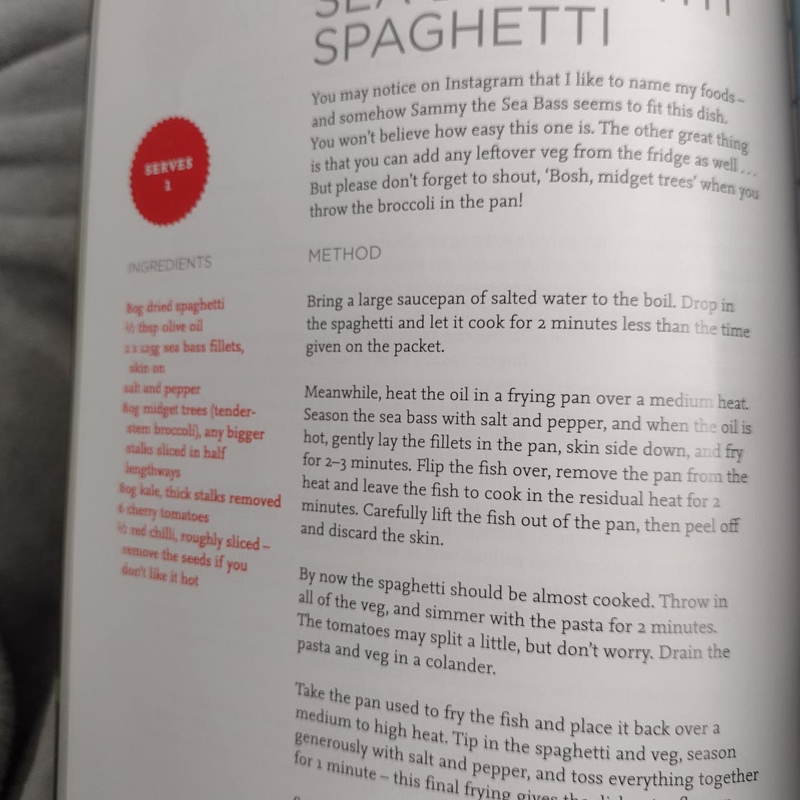 Sea bass spaghetti