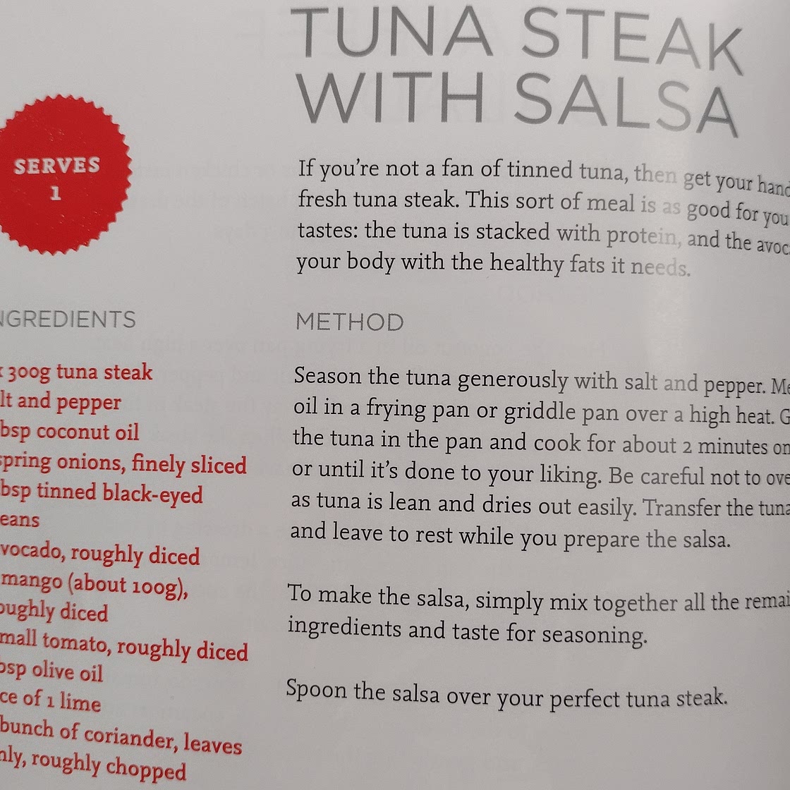 Tuna steak with salsa