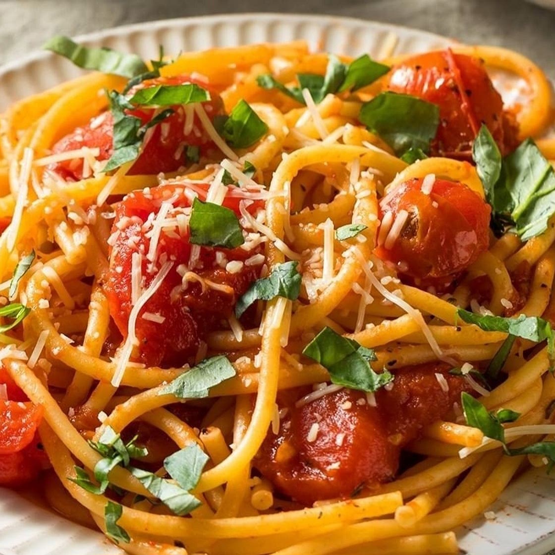 Spagetti mit Ofentomaten