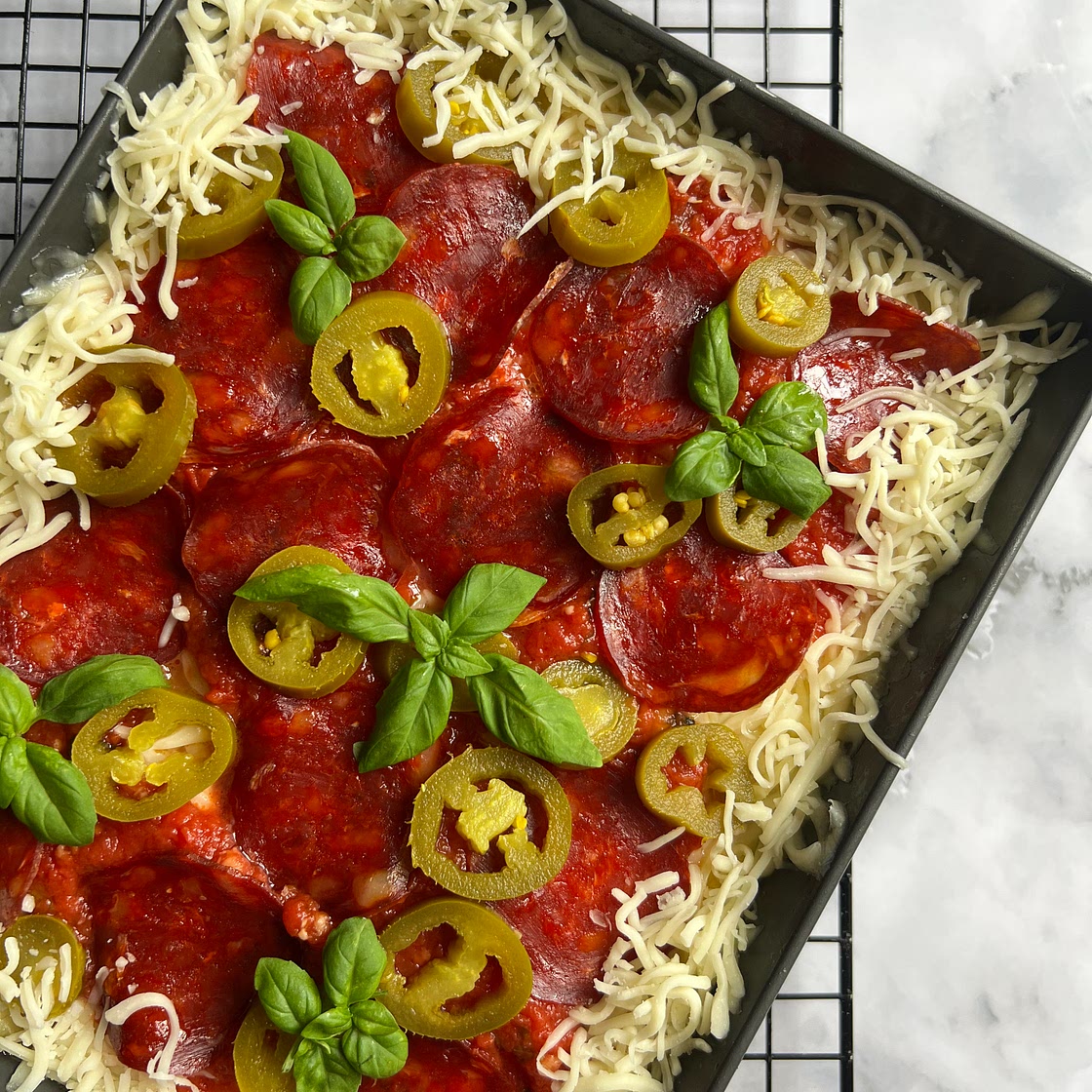 Detroit-Style Focaccia Pizza with Crispy Cheese Crust