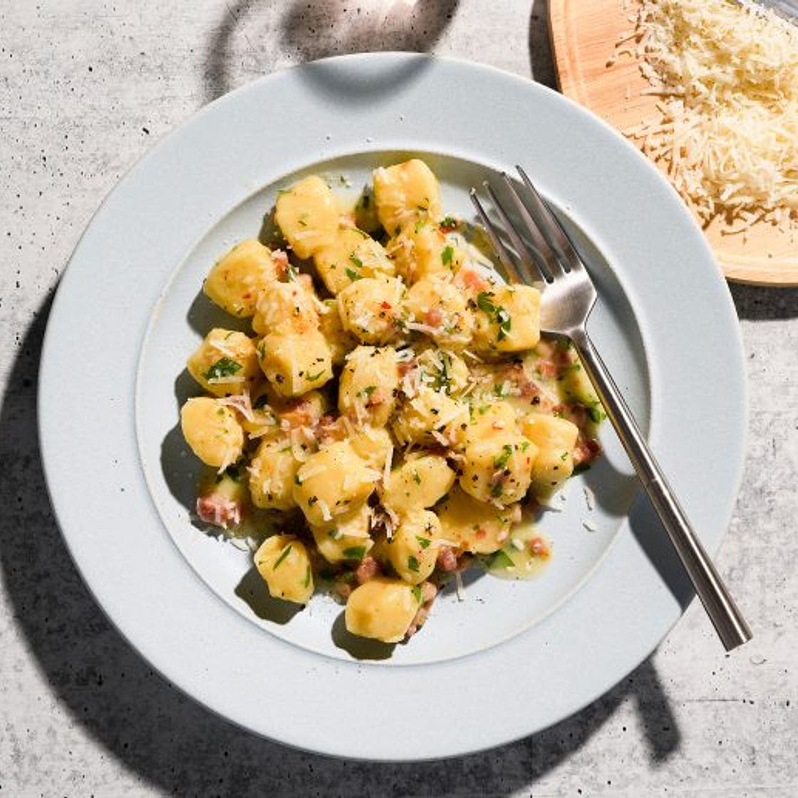 Gnocchi di Farina with Pancetta and Garlic
