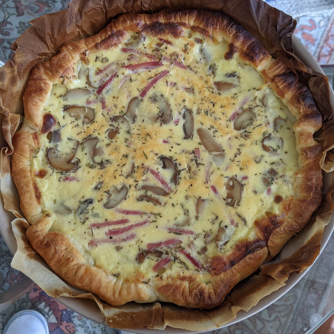 Quiche feuilleté jambon champignons