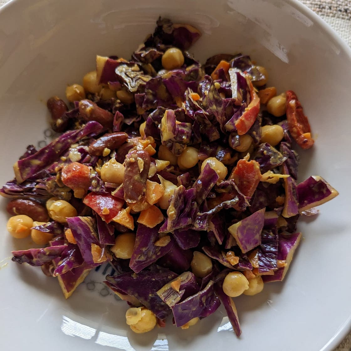 Chopped Thai Chickpea Salad with Curry Peanut Dressing