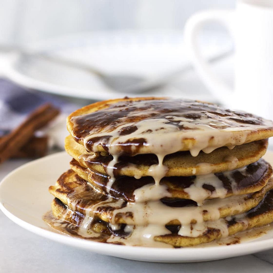 Cinnamon Bun Pancakes -