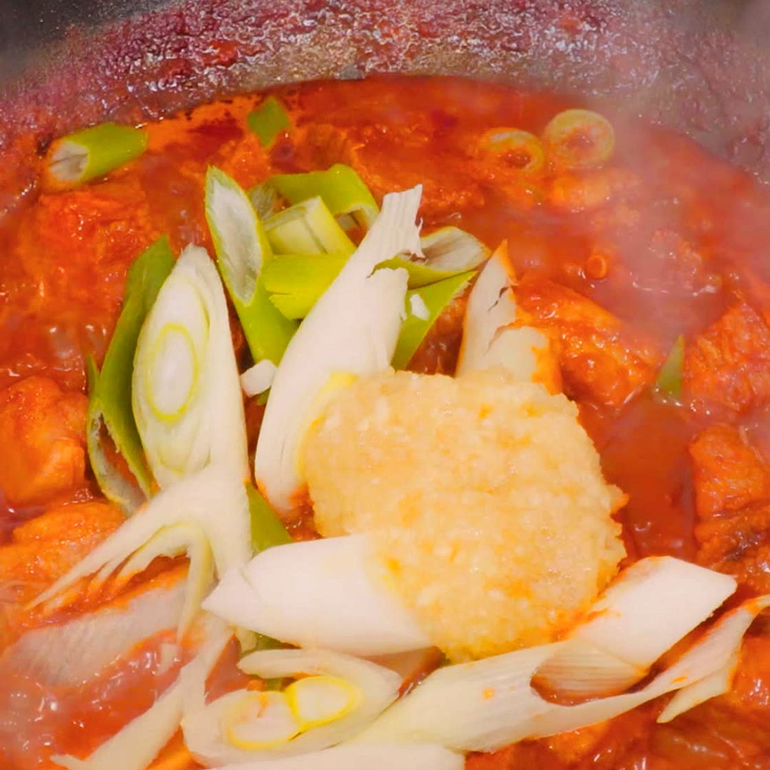 Korean style very spicy braised pork ribs