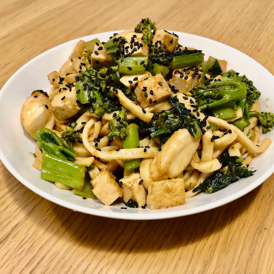81. Udon Stir-fry with Soy and Fuji Apple Sauce