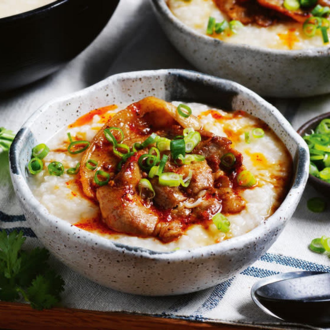 Congee with pork belly