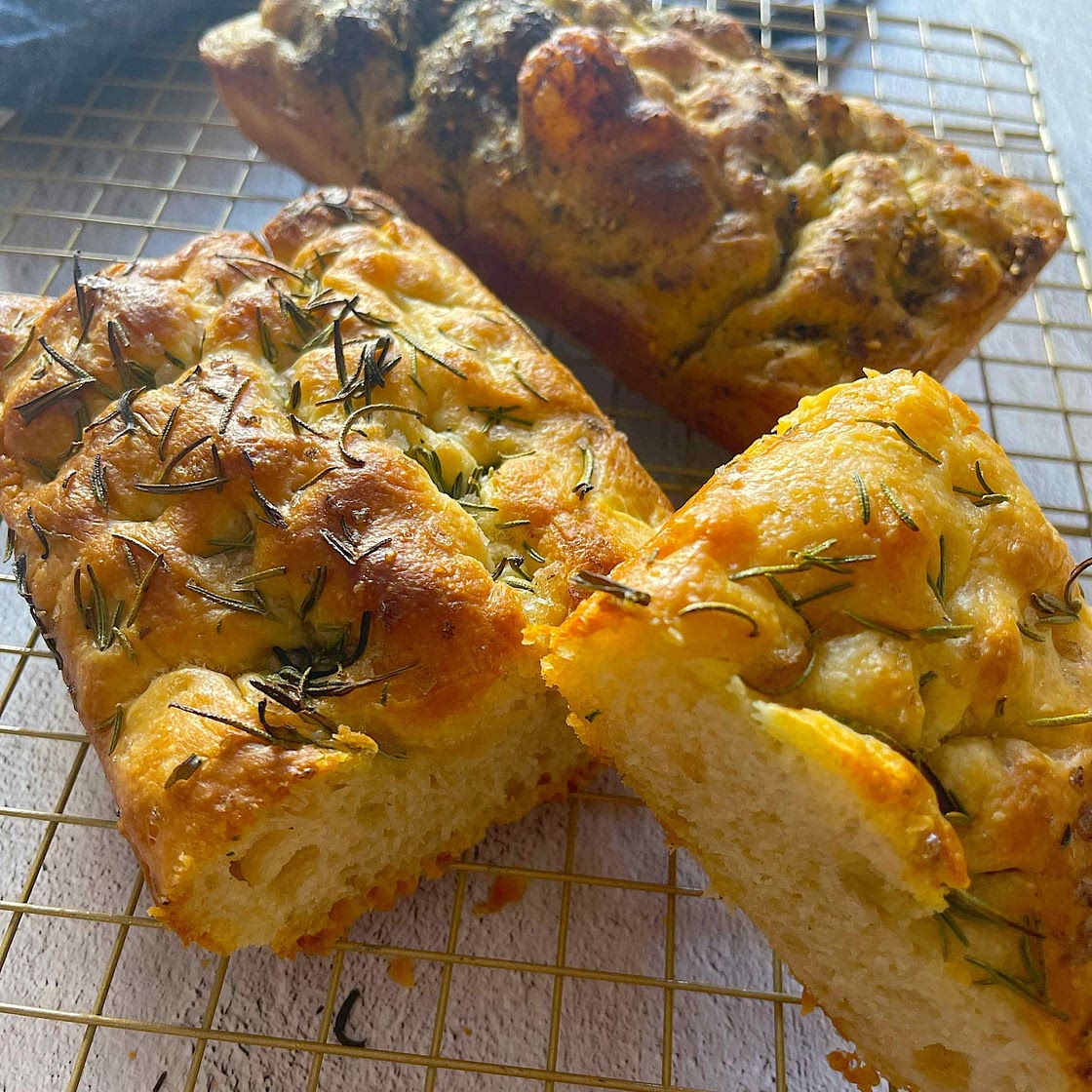 Personal Loaf Pan Focaccia  