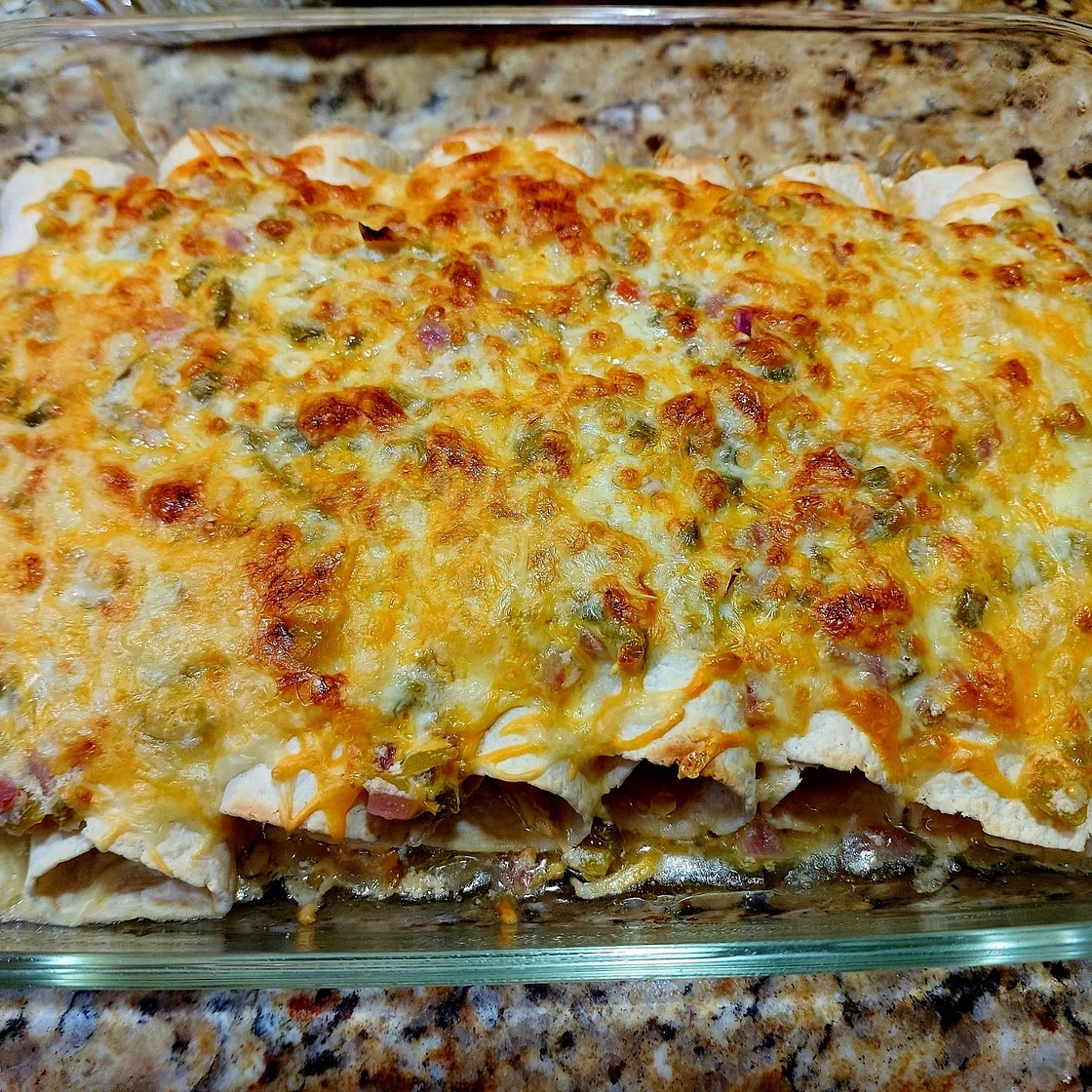 Chicken and White Bean Enchiladas with Creamy Salsa Verde