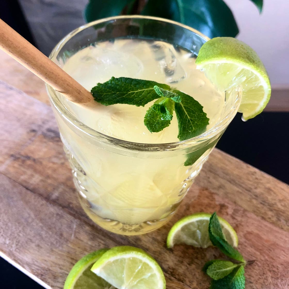 Rosewater-mint lemonade