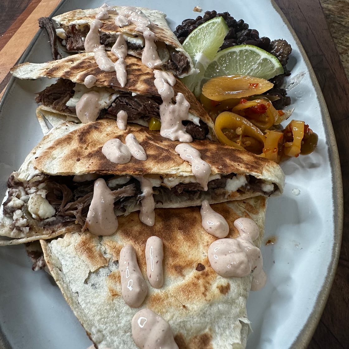 Smoked Duck and Black Bean Quesadilla