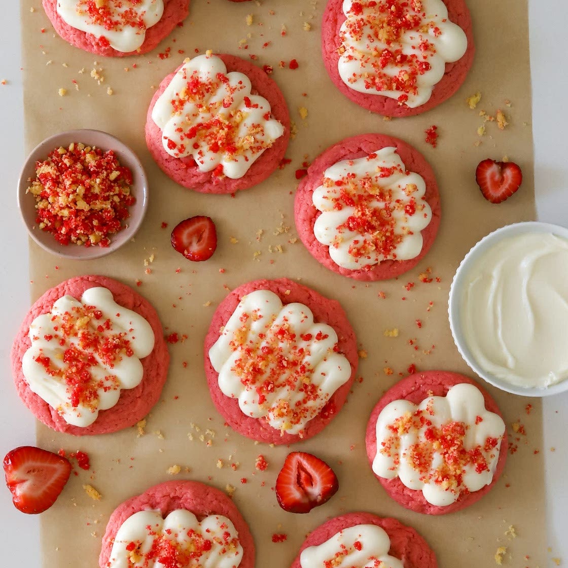 Strawberry Crunch Shortcake Cookies