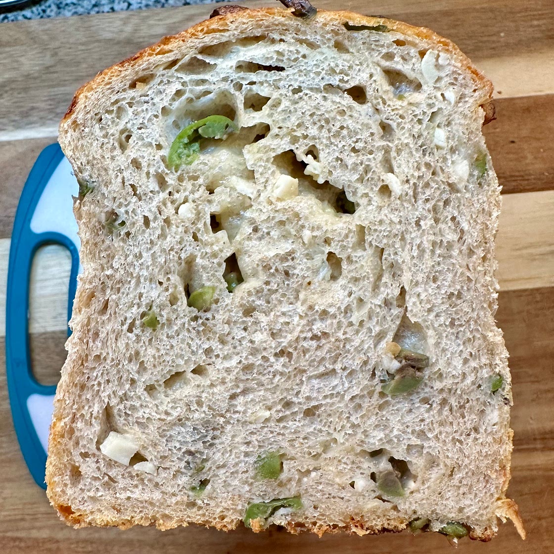 Olive, Roasted Garlic, Parmesan, & Sharp Cheddar Bread