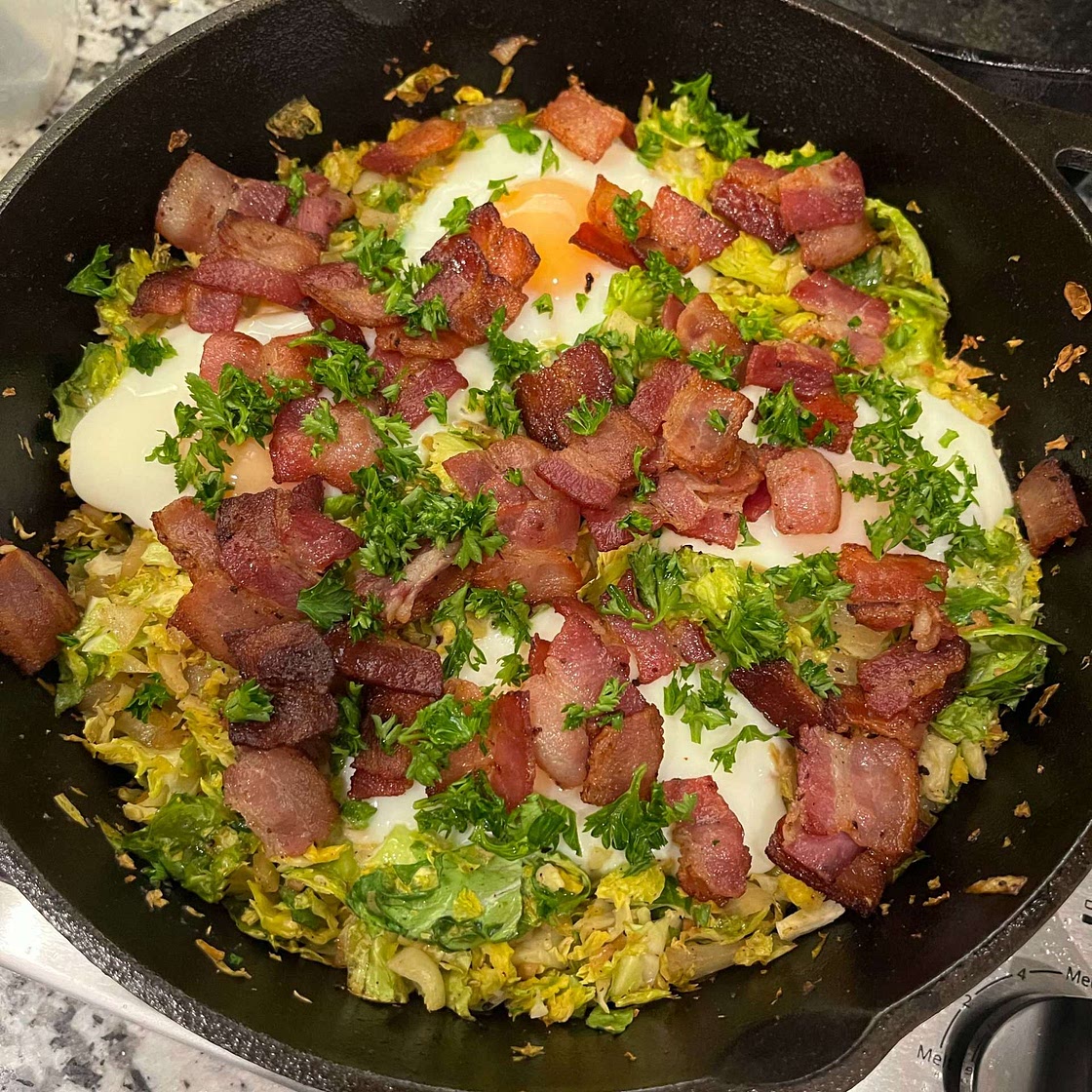 Brussels Sprouts with Bacon Breakfast Hash
