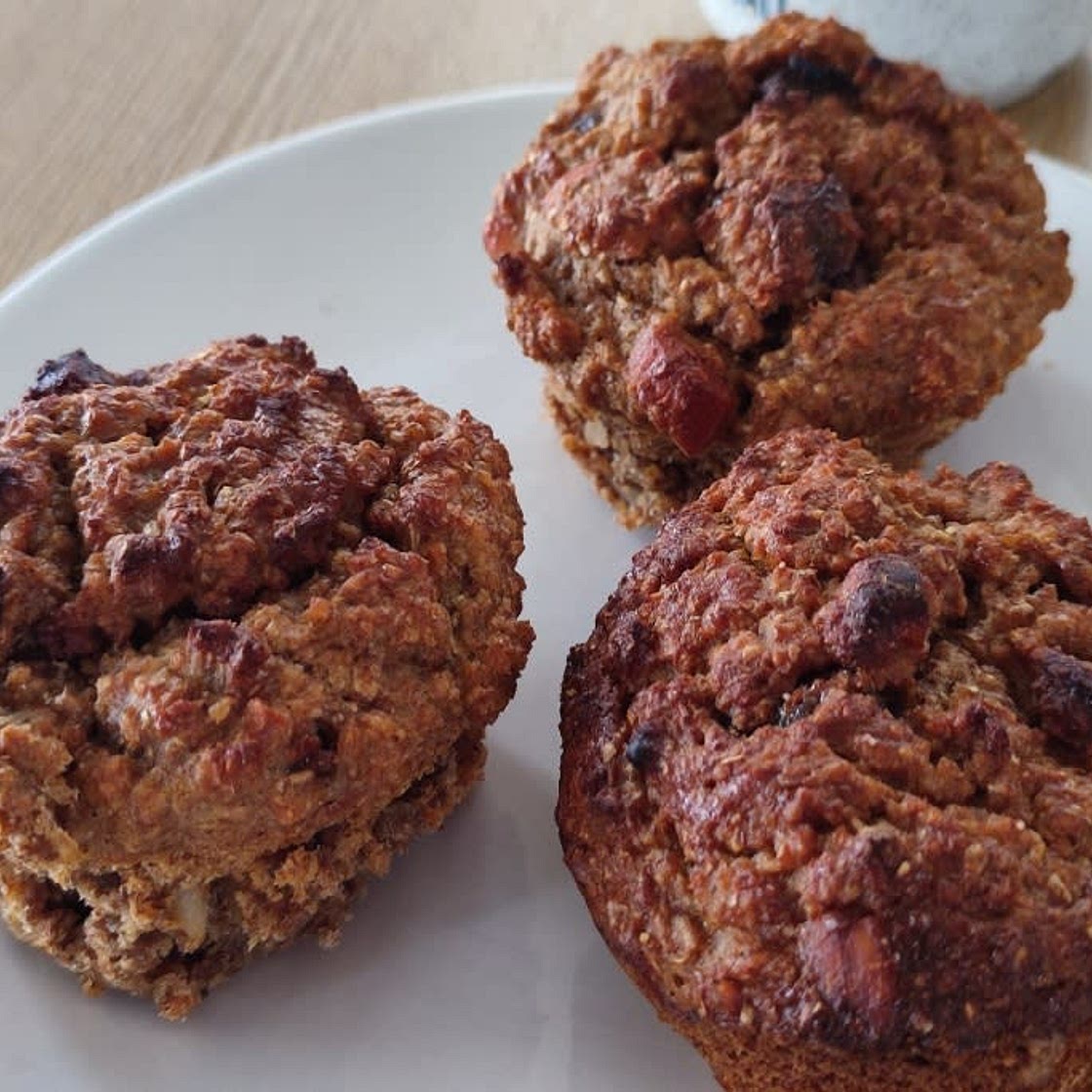 Banana, Bran & Nut Muffins (Vegetarian)
