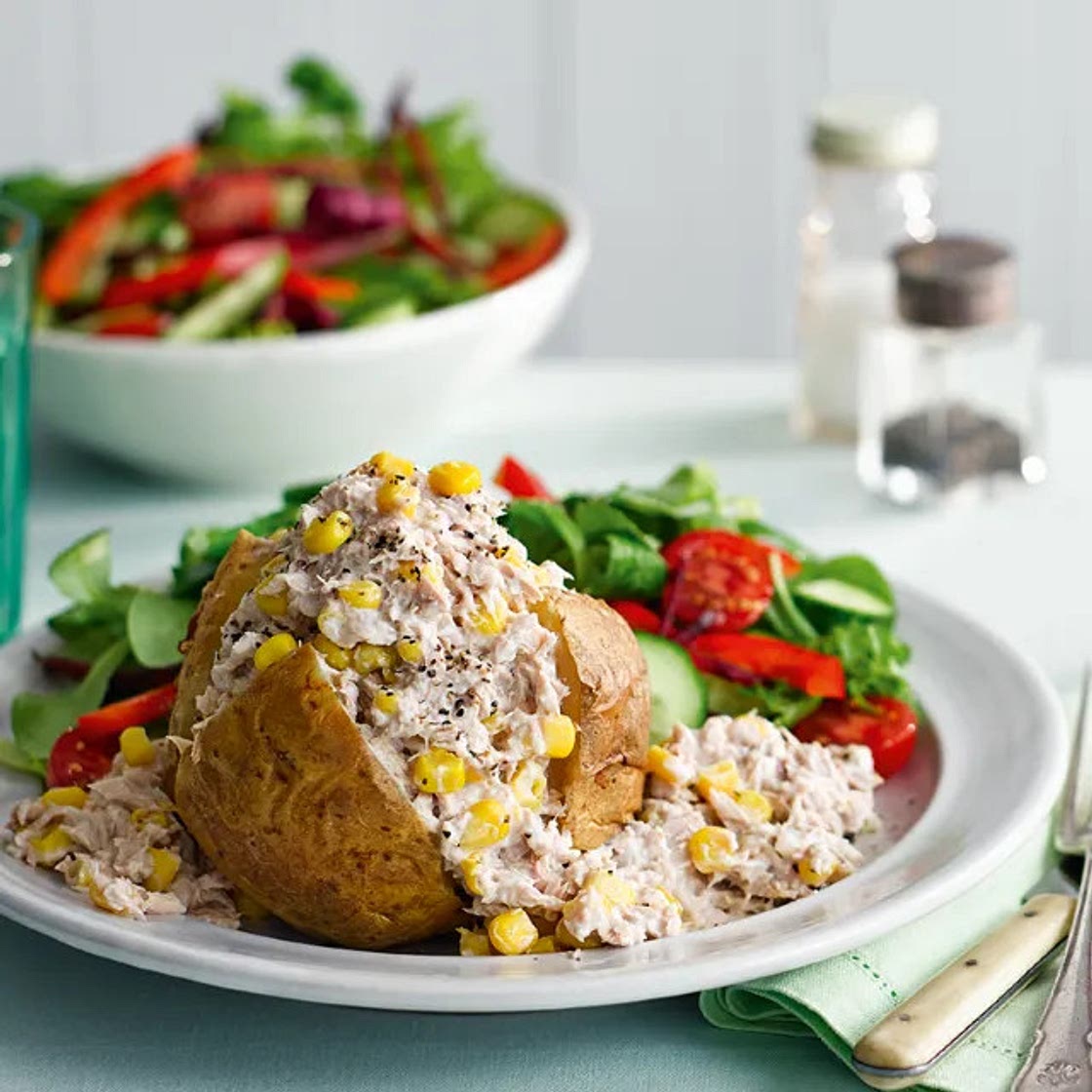 Tuna and sweetcorn jacket potato