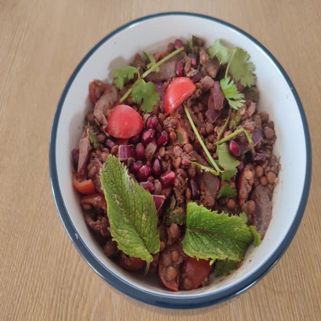 Lentil & Pomegranate Tabbouleh Salad (Vegan)
