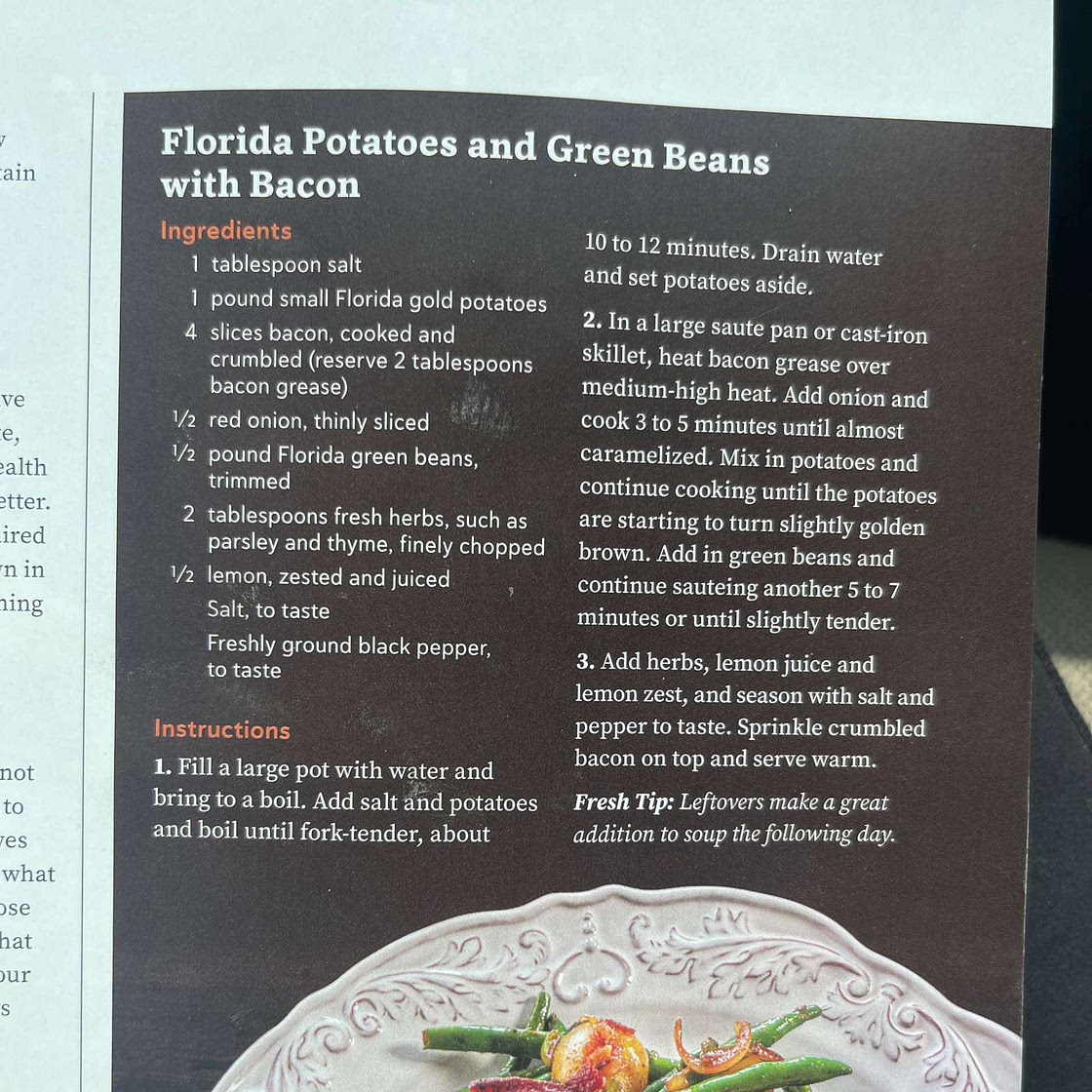 Potatoes & Green Beans with Bacon