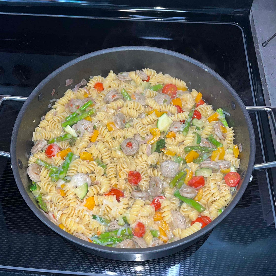 One Pot Veggie Parm Pasta