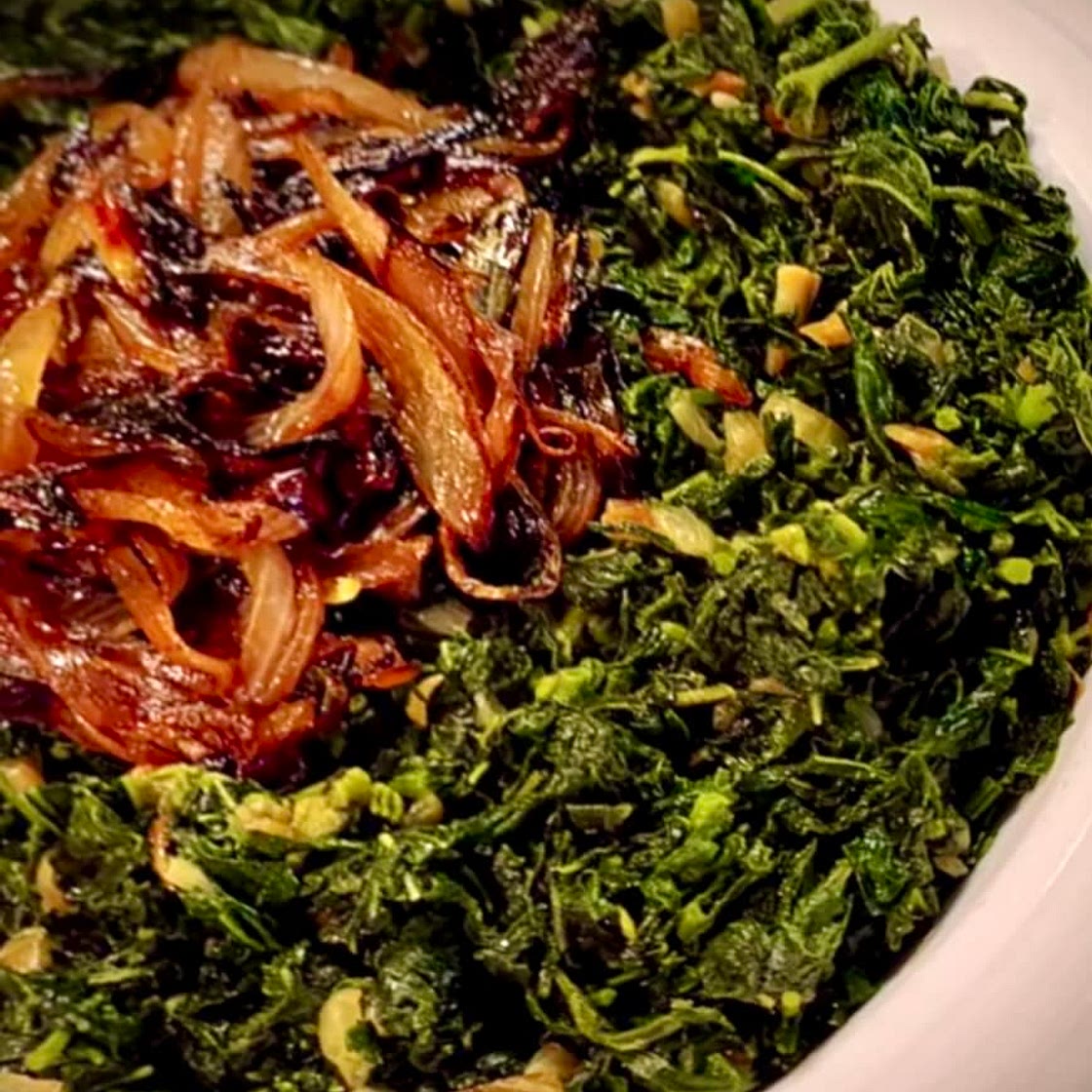 Khubeize B’ Zeit / Sautéed Malva with Onions