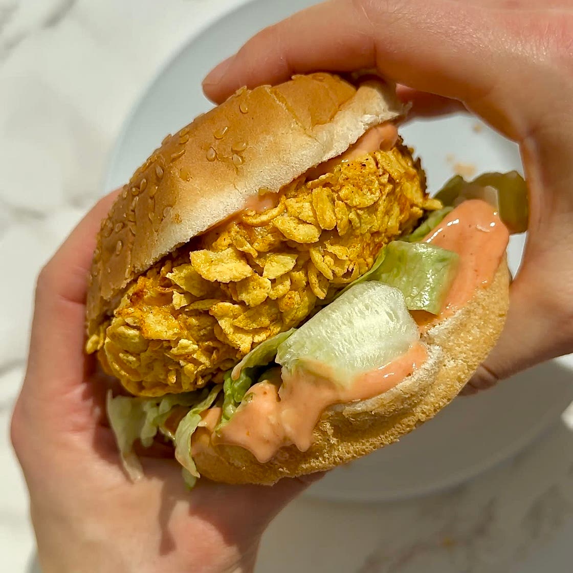 Homemade crispy burgers