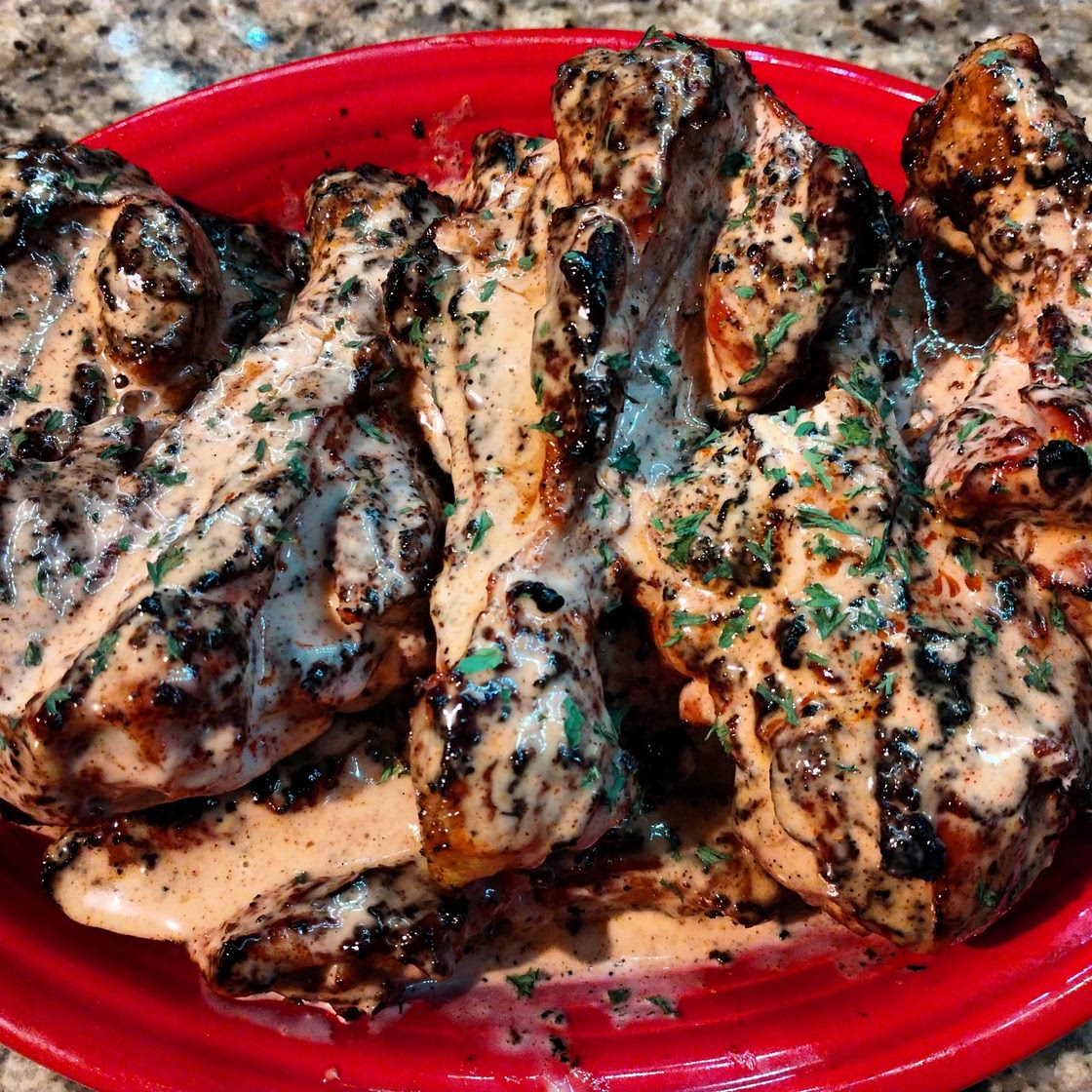 Grilled Chicken Drumsticks with Alabama White Sauce