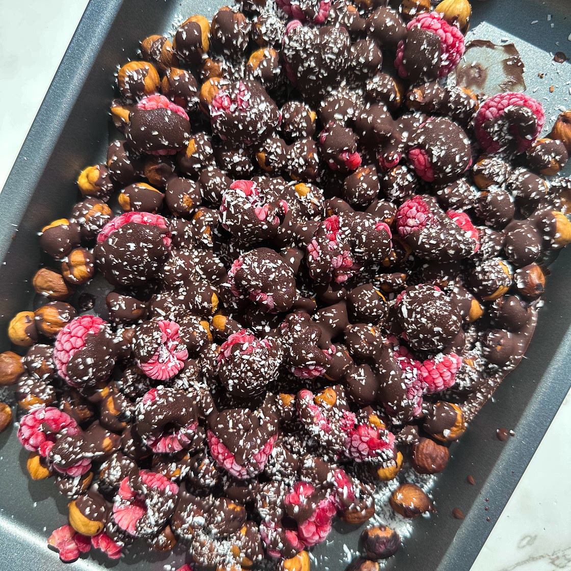 Hazelnut & Raspberry Chocolate Bark