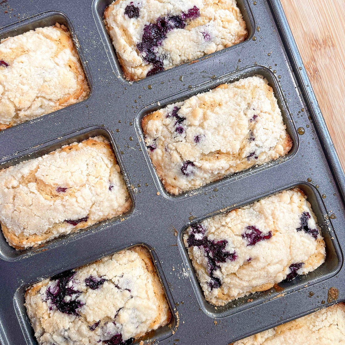 Mini Blueberry Brown Butter Loaves