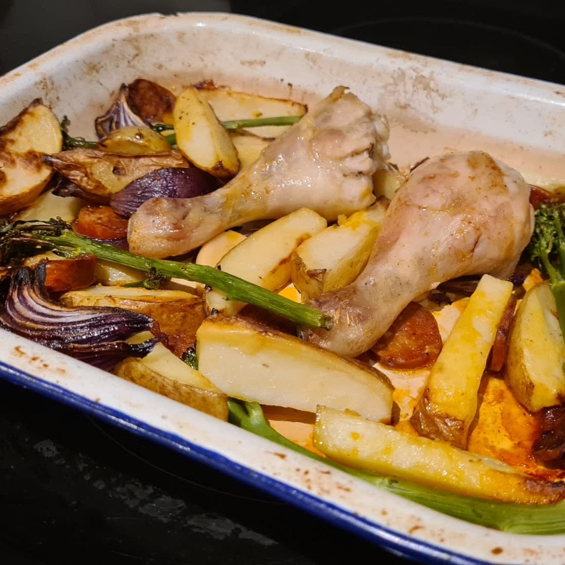 Chicken & chorizo traybake