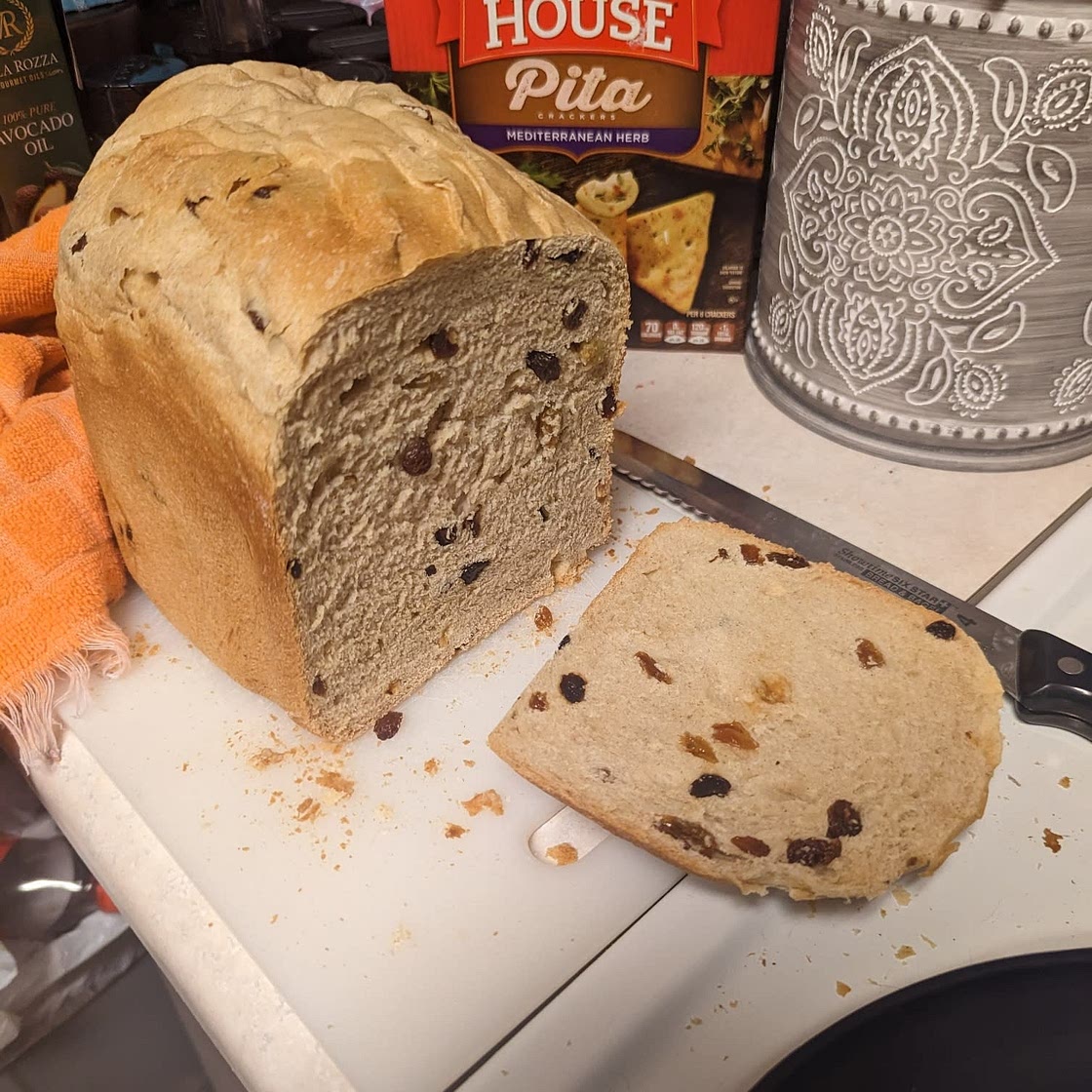 Bread Machine Cinnamon Raisin Bread (Golden Raisins)