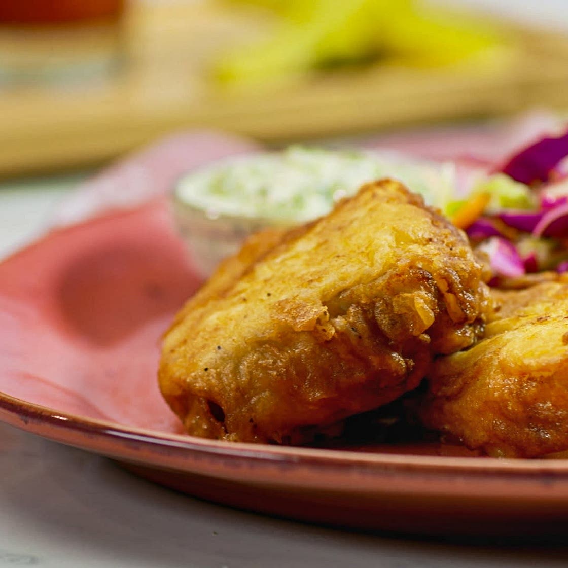 BEER-BATTERED FISH WITH TASTY TARTAR SAUCE