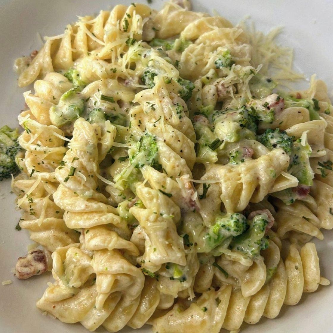 Boursin and bacon pasta