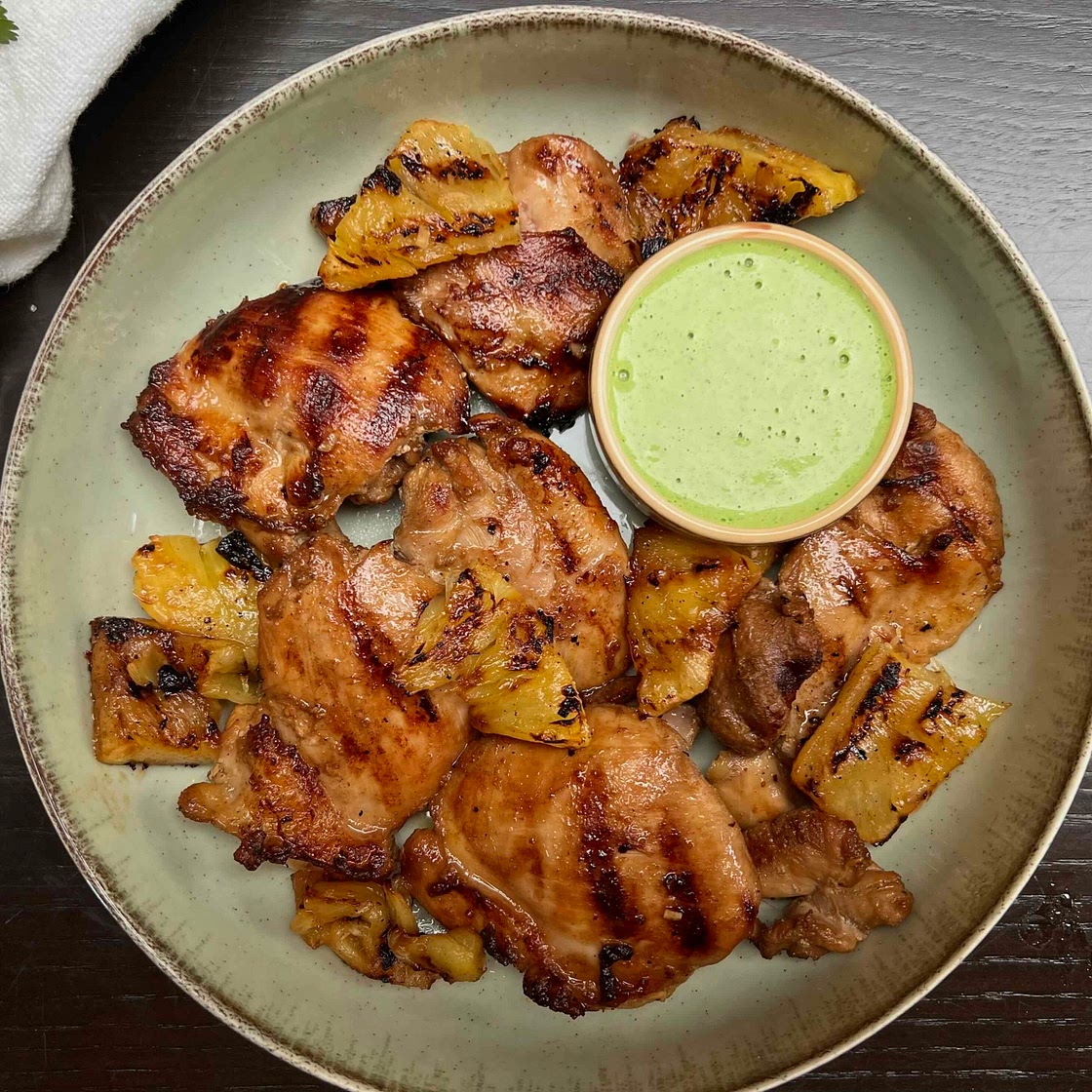 Peruvian Chicken with Spicy Cilantro Sauce