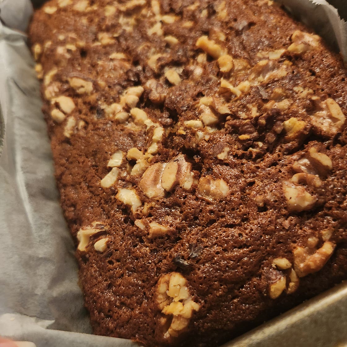 Banana bread with walnuts