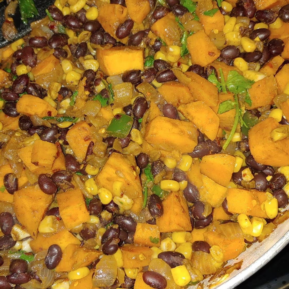 Sweet Potato, Corn & Black Bean Hash