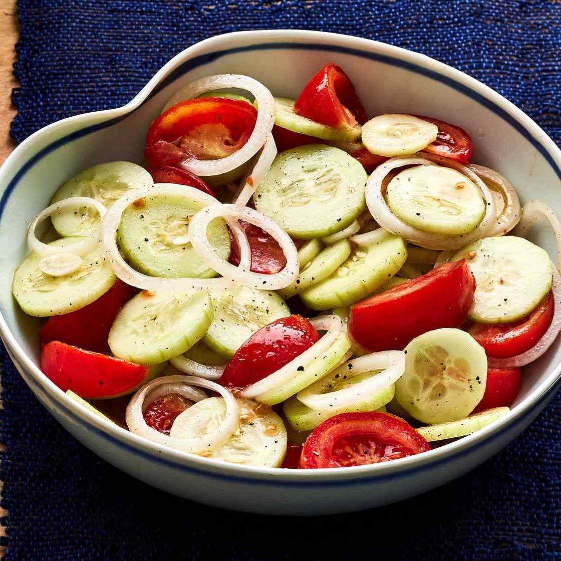 Marinated Cucumber, Onion, and Tomato Salad