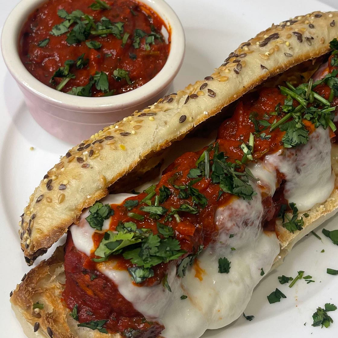Stuffed Chicken Chasni Meatball Sub