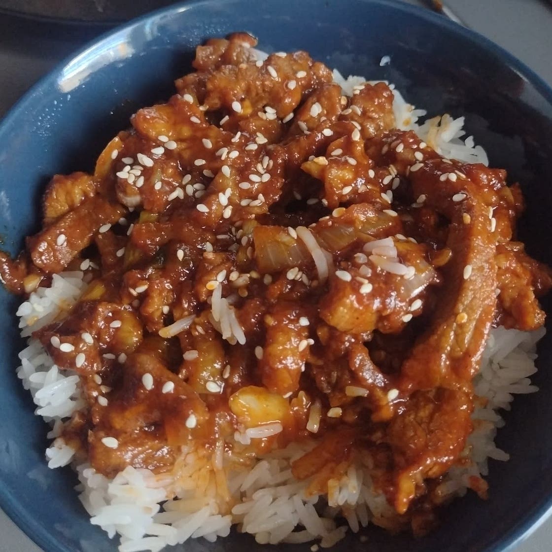 Jeyuk Bokkeum (or Spicy Pork Bulgogi)
