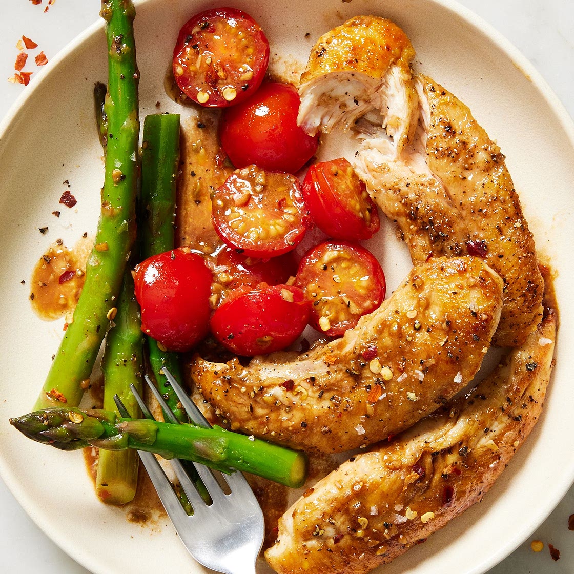 One-Pan Balsamic Chicken and Asparagus