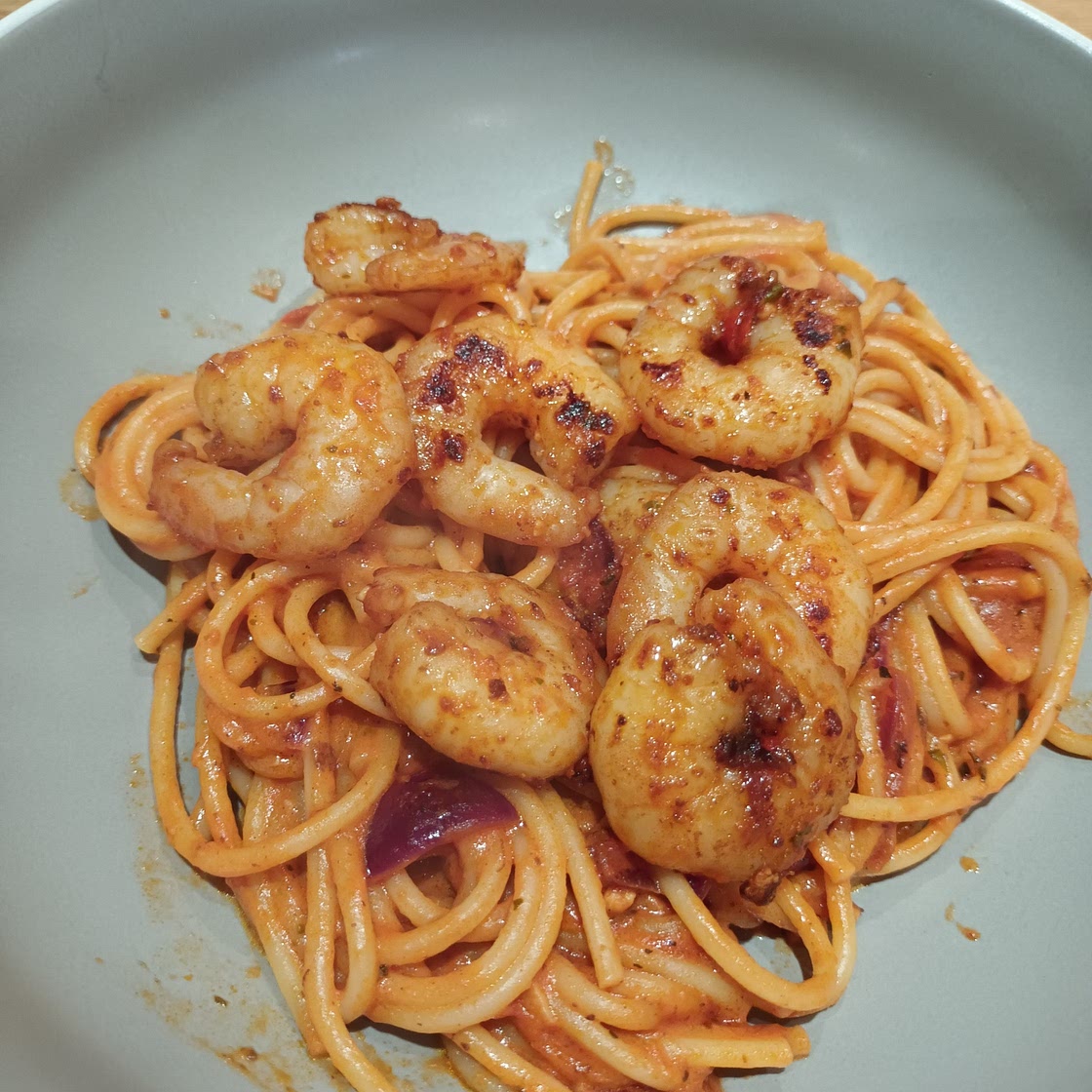 Fit as fuck prawn pasta