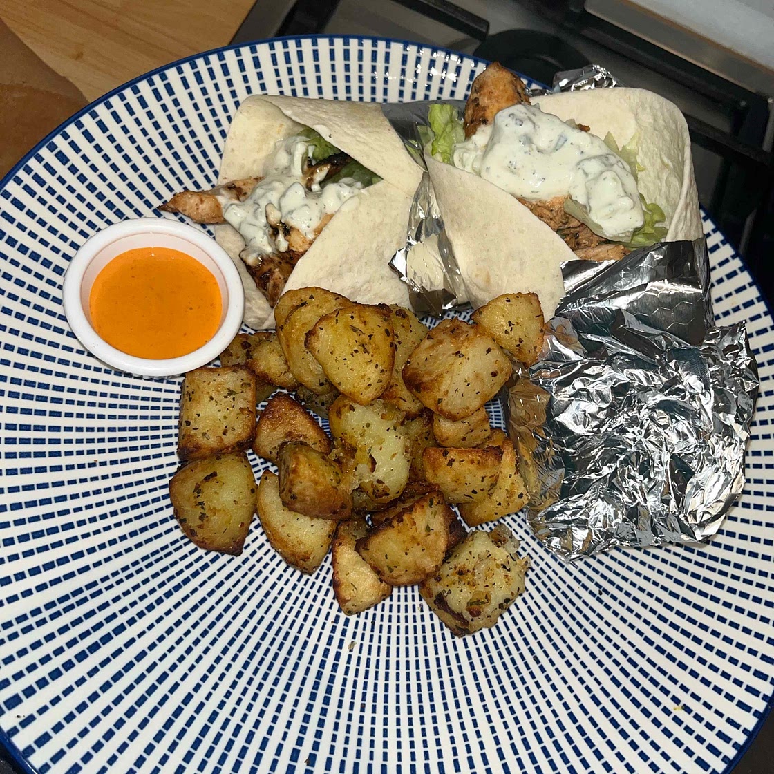 Pesto Chicken Tzatziki Salad Wraps