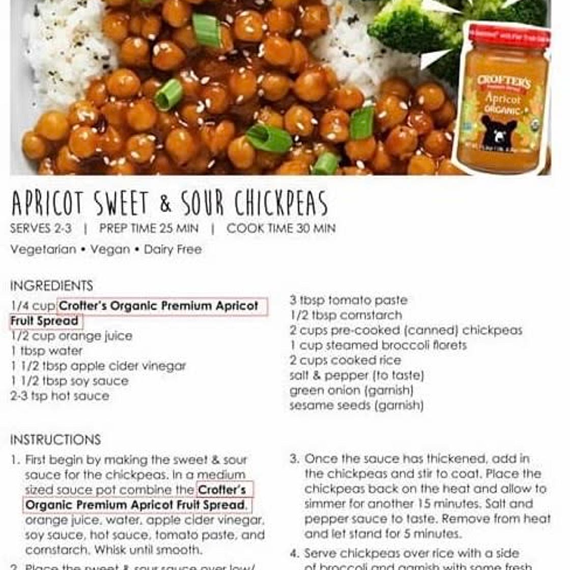 Apricot chickpea bowl see photos