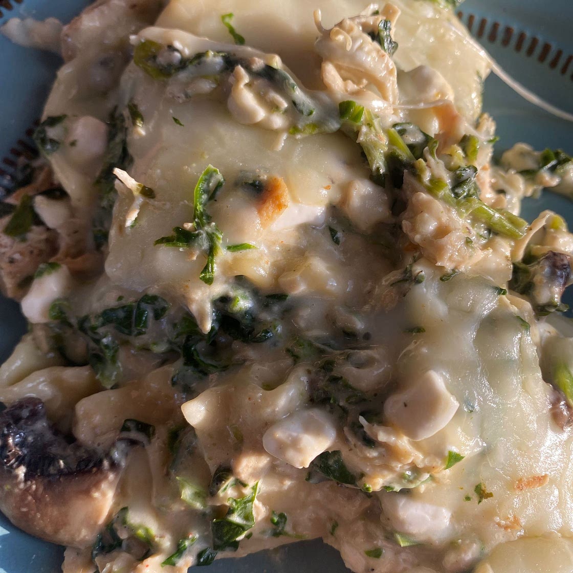 Chicken Mushroom and Spinach Lasagna