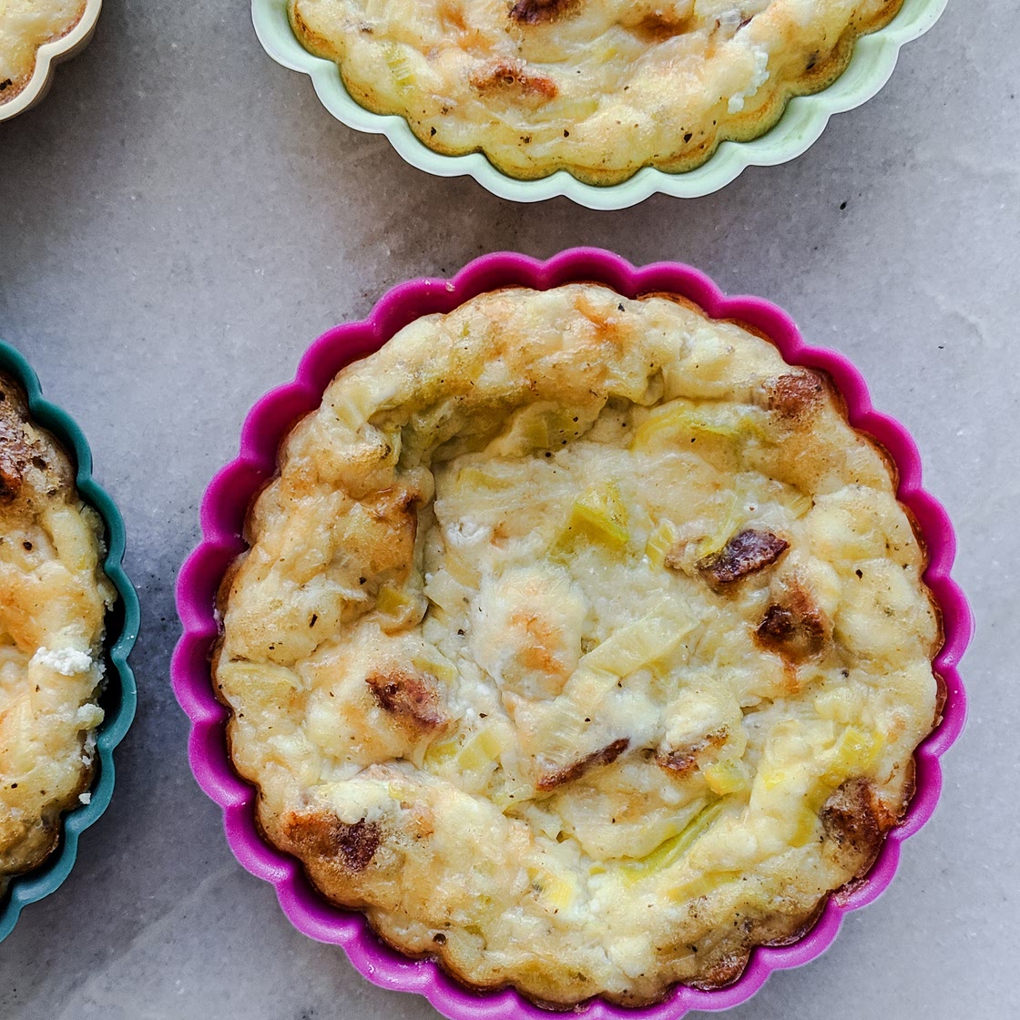 Easy crustless quiche with bacon and leeks