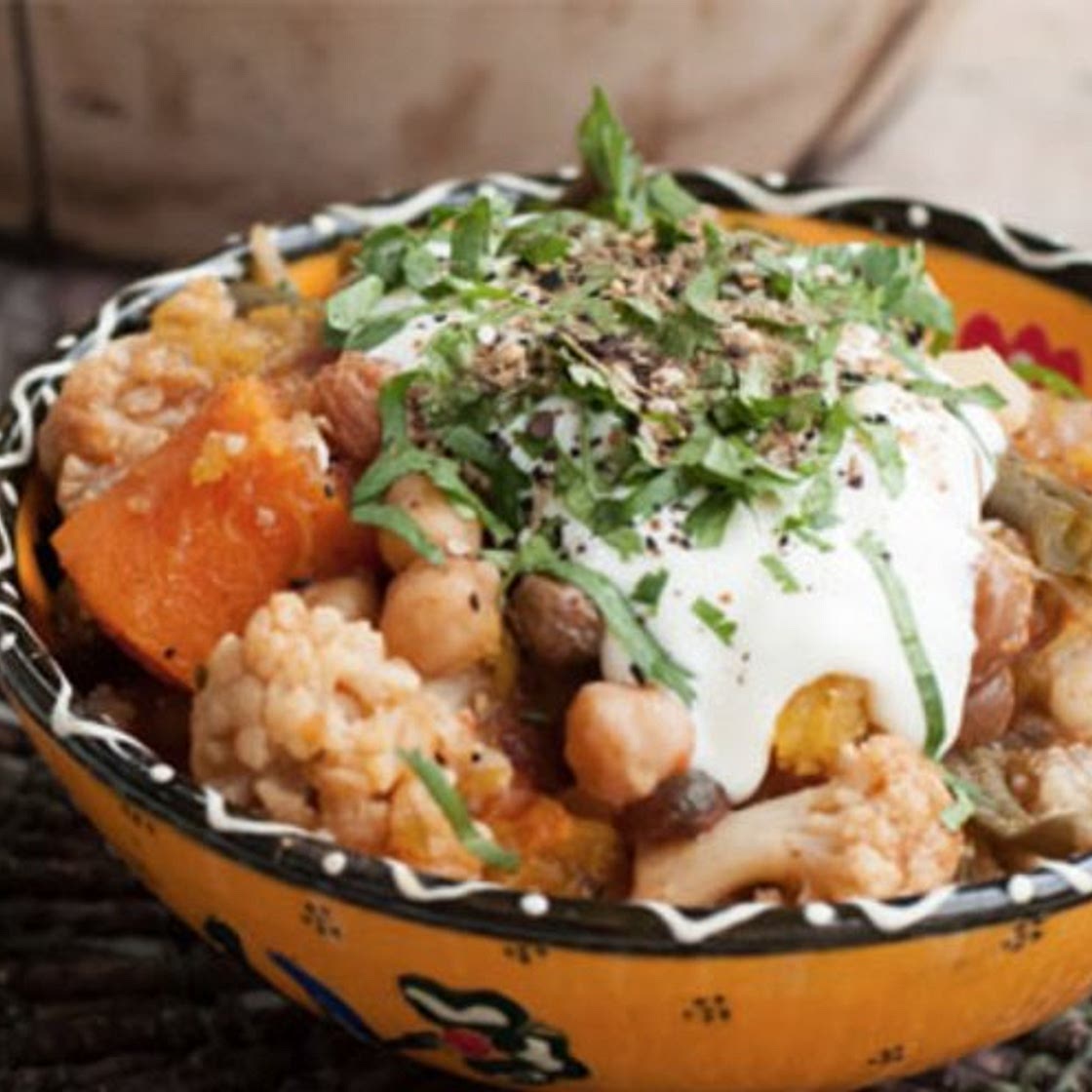Slow-cooker vegetable tagine